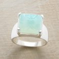 thumbnail image 1 of Delicate Square Natural Color Stone Rings Personality Fashion Metal Silver Color Party Rings for Women Jewelry Ring 9, 1 of 1