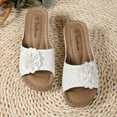 thumbnail image 4 of Mepaouo Womens Wedge Sandals 2025 Flower Summer Dressy Flats Open Toe Boho Casual Walking Shoes, 4 of 8