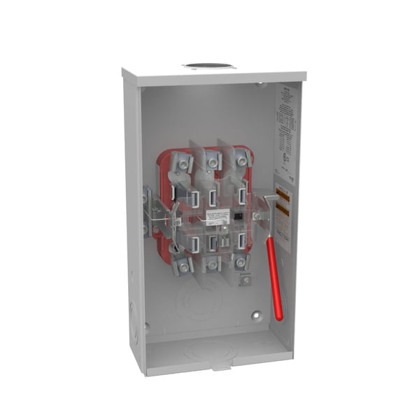 Milbank U2049-RL 3 Phase 7 Jaw 1 Position 200 Amp Ringless Meter Socket With Lever Bypass