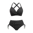 thumbnail image 4 of Womens Bathing Suits Beach Vacation Clothes High Waisted Bikini With Drawstring Tummy Restricting Swimsuit Strap Swimsuit, 4 of 4