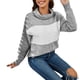 thumbnail image 4 of Gibobby Sueteres Para Mujeres Calientitos Elegantes Suéter de punto torcido con cuello Suéter de tamaño de moda Suéter Suelto Mujer(Gris,XG), 4 of 5