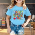 thumbnail image 2 of T-shirts pour Petites Filles Mode Décontractée Imprimé Col Rond Manches Courtes Amples Taille 8-9T, 2 of 4