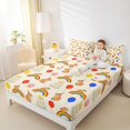 thumbnail image 3 of Manfei Pretty Rainbow Bed Sheets,Cartoon Capybara Pattern Full Size Sheets,Beige,4 Pieces,1 Flat Sheet, 1 Fitted Sheet and 2 Pillowcases, 3 of 6