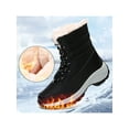 thumbnail image 3 of Fangasis Womens Warm Shoes Casual Snow Boots Mid Calf Winter Boot Outdoor Slip Resistant Black 2Y, 3 of 4