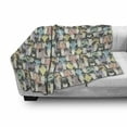 thumbnail image 3 of Cat Soft Flannel Fleece Blanket, Pattern with Hipster Playful Feline Characters with Glasses and Bowties Vintage Style, Cozy Plush for Indoor and Outdoor Use, 50" x 70", Multicolor, by Ambesonne, 3 of 6