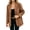 Brown, variant on Women Oversized Blazer Jacket Wide Notched Lapel Single Button Mid Length Relaxed Draped Wrinkle Resistant Office Business Outer Coat With Side Pockets Pink L