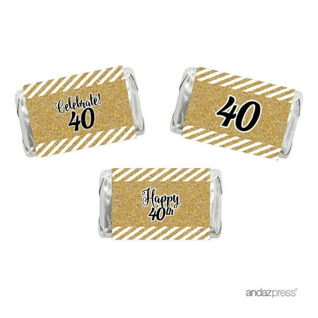 Milestone Hershey's Miniatures Labels Stickers, Celebrate 40, 40th Birthday or Anniversary, 36-Pack, , Not Real (Best Way To Celebrate 40th Birthday)