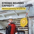thumbnail image 4 of WAASOSCON 30-Meter (98FT) Fall Arrester with Auto-Locking Mechanism, Alloy Steel Hook, and Retractable Lifeline, 330Lbs Capacity Fall Protection Device for Roofing and High-Altitude Work, 4 of 7