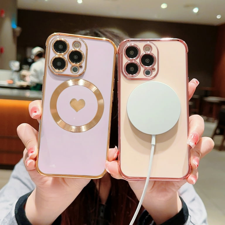 ajew最新作★ iPhone14pro / pink 【PVC heart】 for Apple iPhone 14 Pro (6.1 inch) Cute Love Heart Pattern