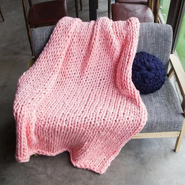 Thick Crochet Chunky Cable Knit Blanket Beautiful Handmade Cover Yarn Wool Bulky Bed Spread Throw For Home Decor