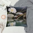 thumbnail image 2 of JEUXUS  Decorative Throw Pillow Cover Asian Zen Stone, Pillow Covers Meditation Japanese Lotus Spa Room Decor for Living Room Couch Cushion Bed Indoor Outdoor Home Decor, 2 of 5