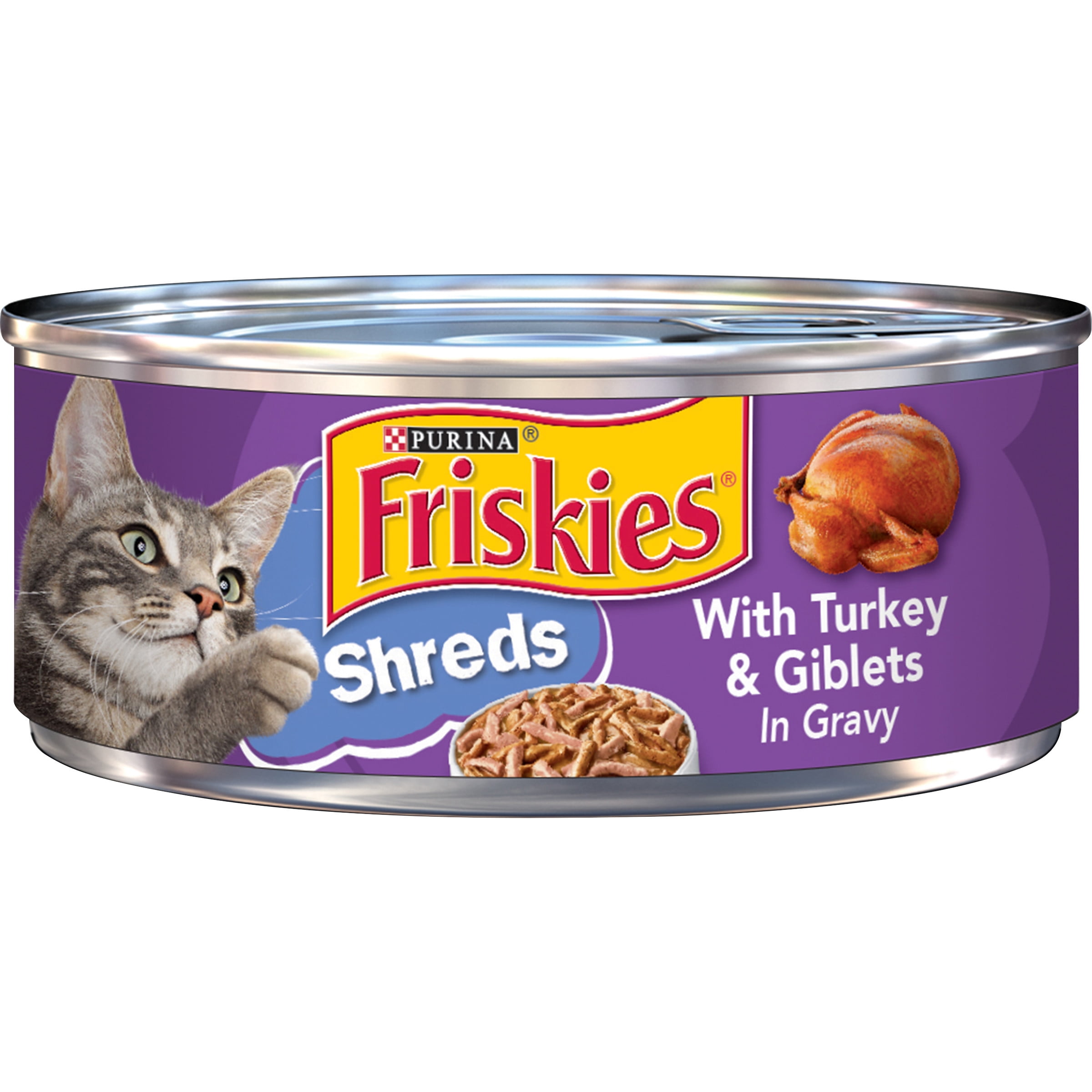 Friskies Turkey & Giblets Gravy Shred Wet Cat Food, 5.5 oz Can