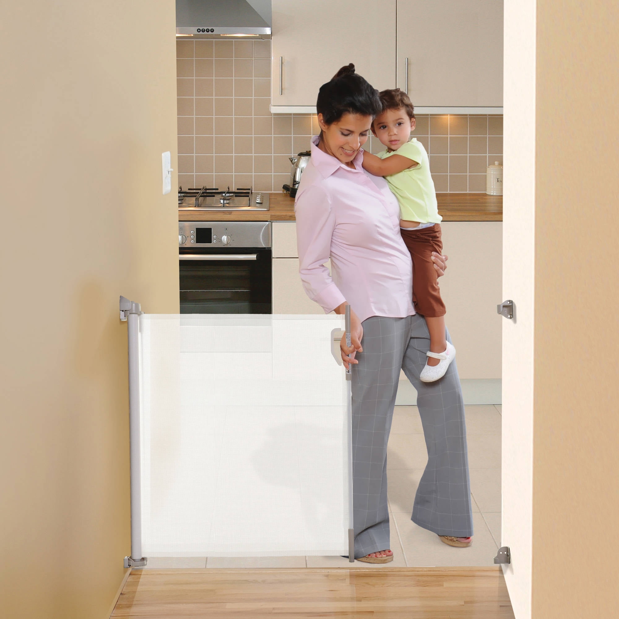 retractable baby gate top of stairs