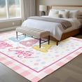 thumbnail image 4 of Easter Area Rugs 6'x9', Washable Small Throw Rugs for Kitchen Dining room, Spring Polka Dot Bunny Pink Plaid Checkered Indoor Outdoor Rug Non-Slip Low Pile Carpet Runner Reversible Floor Mats, 4 of 8