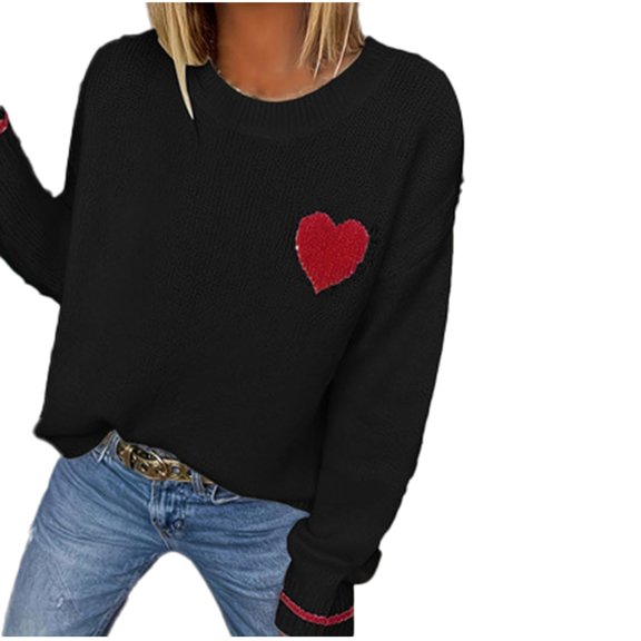 2026 Valentine Shirt for Womens Long Sleeve Love Heart Graphic Cute Pullover Sweatshirts Valentines Day Outfit