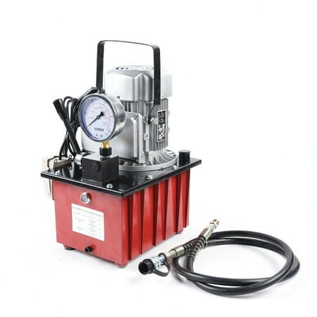 

ZhdnBhnos 7L 750W Electric Driven Hydraulic Pump Single Acting Manual Valve Control + 1.8M Oil Hose 10000PSI 110V 1400 R/Min