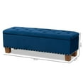 thumbnail image 3 of Bowery Hill Navy Blue Velvet Upholstered Storage Ottoman Bench, 3 of 11