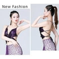 thumbnail image 5 of 2 Pcs Women Sequin Crop Top Butterfly Bandage Tank Top Belly Bra Top Strappy Backless Tube Top Tank Vest Top Costume, 5 of 5