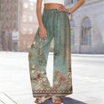 thumbnail image 2 of kaondbfi Dress Pants Women Petite High Waisted Wide Leg Summer Beach Vacation Women's Pants Casual Trousers, 2 of 8