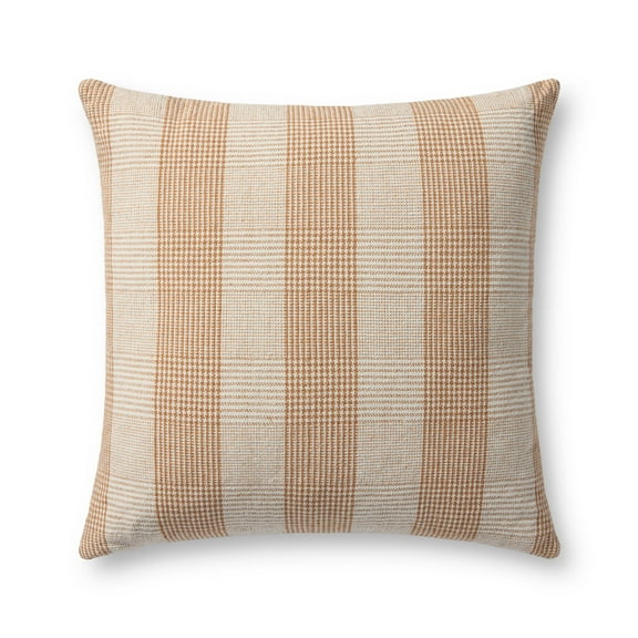 Chris Loves Julia x Loloi Auggie Orange / White 22'' x 22'' Decorative Pillow