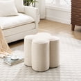 thumbnail image 2 of Zesthouse 18.5″ Linen Fabric Ottoman, Modern Ottoman Coffee Table for Living Room, Flower Shaped Foot Stools, Upholstered Footrest Stool for Couch, Beige, 2 of 10