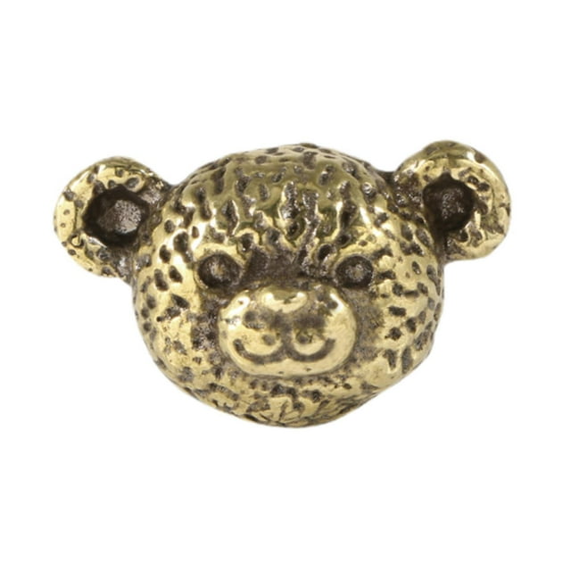 Tirador de puerta de armario con tirador de oso de latón, herraje para decoración del hogar, tirador de cajón de regalo Cabeza de oso de bronce