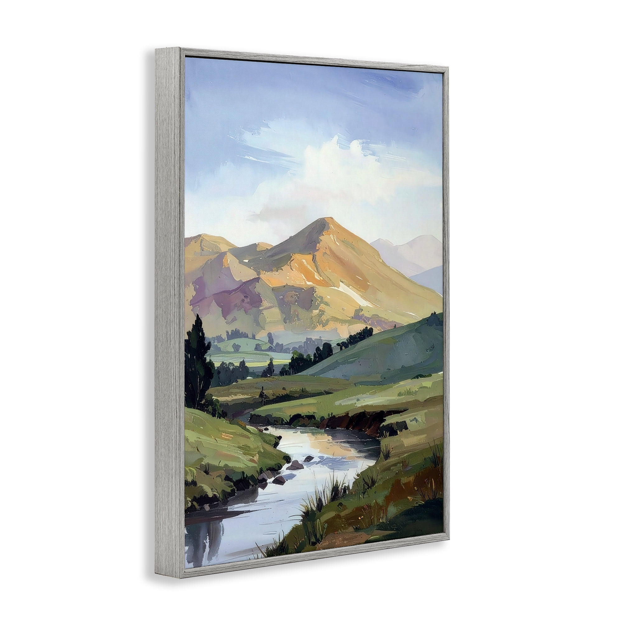Stupell Industries Across The Valley Gray Framed Giclee Art, design by Alonza Saunders