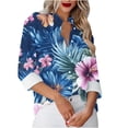 thumbnail image 2 of NuoCaiYun Women Shirts, Women'S Casual Fashion Hawaiian Print Single-Breasted Long-Sleeve Shirt with Lapel Collar, 2 of 6