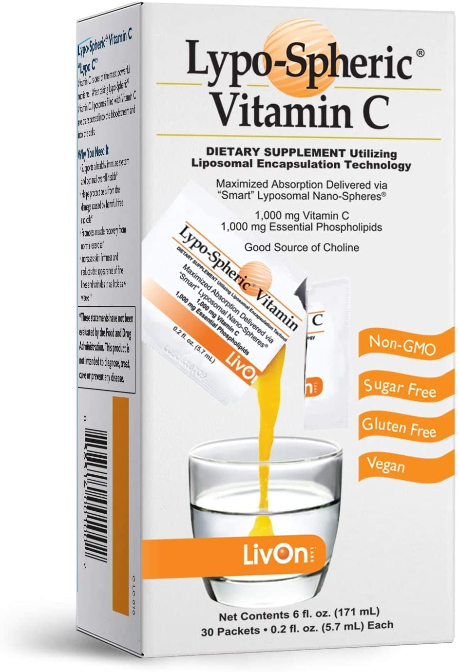 Lypo-Spheric Vitamin C - 30-Packet Carton by LivOn Labs - Walmart.com
