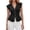 A1 Black, variant on Women's Denim Vest Tops Trendy 2026 Cap Sleeve Deep V Neck Button Down Y2K Fitted Pleated Sleeveless Jean Vest Tops for Women Classic Summer Crop Waistcoat Jacket Denim Tops Black S