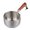 Silver, variant on Stainless Steel Pan Mini Milk Warmer Pot Soup Pan With Wooden Handle Small Saucepan For Butter Warmer Heating Milk Cooking 10 Fry Pan Nonstick with Frying Pans Nonstick Ceramic 12 T Fall Non Stick