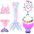 thumbnail image 1 of Queue de Sirène avec Maillot de Bain à Toile Simple, Bikini Princesse, Jeu de Rôle, Fille, 3 à 4 Ans-SinKeeU, 1 of 3