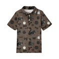 thumbnail image 4 of Girls Back to School Uniform Short Sleeve Henley Cute Cartoon Animal Print Polo Shirts Button Closure Active Causal T Shirts, 140, 4 of 5