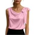 thumbnail image 2 of PNTUTB Women's Summer Fashion Solid Color Satin Casual Round Neck Loose Comfortable Sleeveless Tank Top, 2 of 6