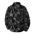 thumbnail image 3 of GrmtClth Autumn Mens Leaf Camo Overshirt Jacket Long Sleeve Snap Closure Soft Fabric Daily Casual Outerwear Black 3XL, 3 of 3