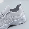 thumbnail image 5 of Women Breathable Knit Lace Up Walking Sneakers, Thick Cushioned Sole Lightweight Daily Commute Casual Outdoor Footwear Gray 7.5, 5 of 7