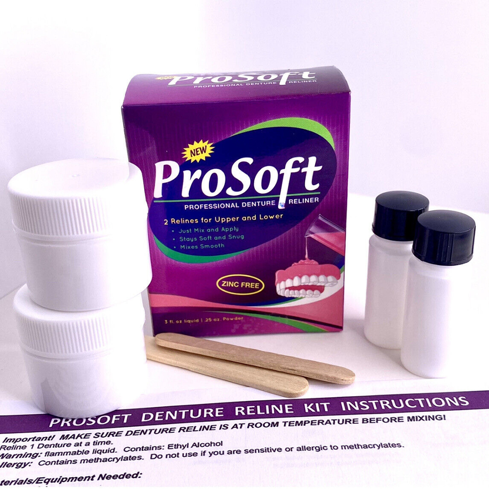 Soft Denture Reline Kit! Durable Liner! Repair Loose Dentures! ProSoft Reliner!