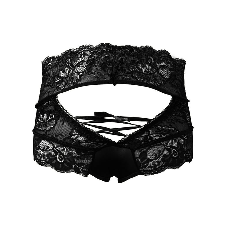 TAIAOJING Seamless Thong For Women Floral Lace Mesh Panties Low Rise Hollow  Out Transparent Plus Size Underwear Women's Brief 