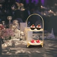 thumbnail image 3 of MLINS Metal Dessert Stand 2pcs Portable Cake Holder Tiered Dessert Tray, 3 of 6