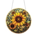 thumbnail image 2 of Apmemiss Clearance Sunflower Stained Glass Window Hanging, Sunflower Suncatchers Hanging Glass Decor,Sun Catchers Indoor Wall Art Home Decor Gift for Flower Lovers Women, 2 of 5