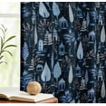 thumbnail image 5 of Vargottam Cotton Curtains for Windows - 3-in-1 Rod Pocket/Back Tab Short Window Drapes - Light Filtering Cotton Canvas Panels - Set of 2, 52"x63" - Tree Print (Blue), 5 of 8