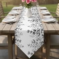 thumbnail image 6 of Table Runners 72 Inches Long, Grey Eucalyptus Leaves Cotton Linen Kitchen Dining Coffee Table Runner for Party Home Decor, Watercolor Spring Summer Botanical Tabletop Dresser Scarves 14x72 Inch, 6 of 9