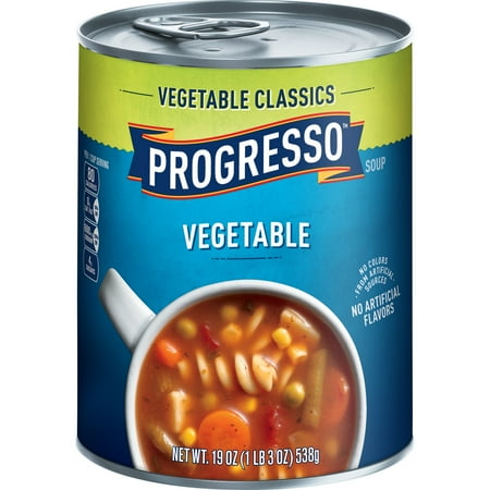 (4 pack) Progresso Soup, Vegetable Classics, Vegetable Soup, 19 oz Can