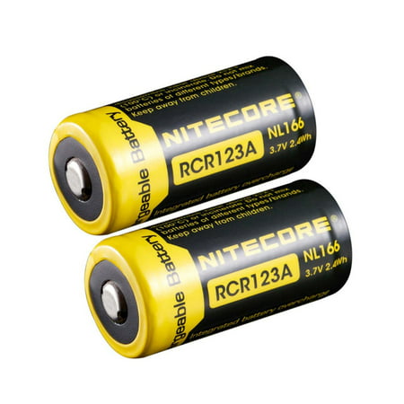 2x Nitecore 16340 650mah NL166 3.7v Protected RCR123 Li-ion Rechargeable (Best 16340 Battery For Laser)