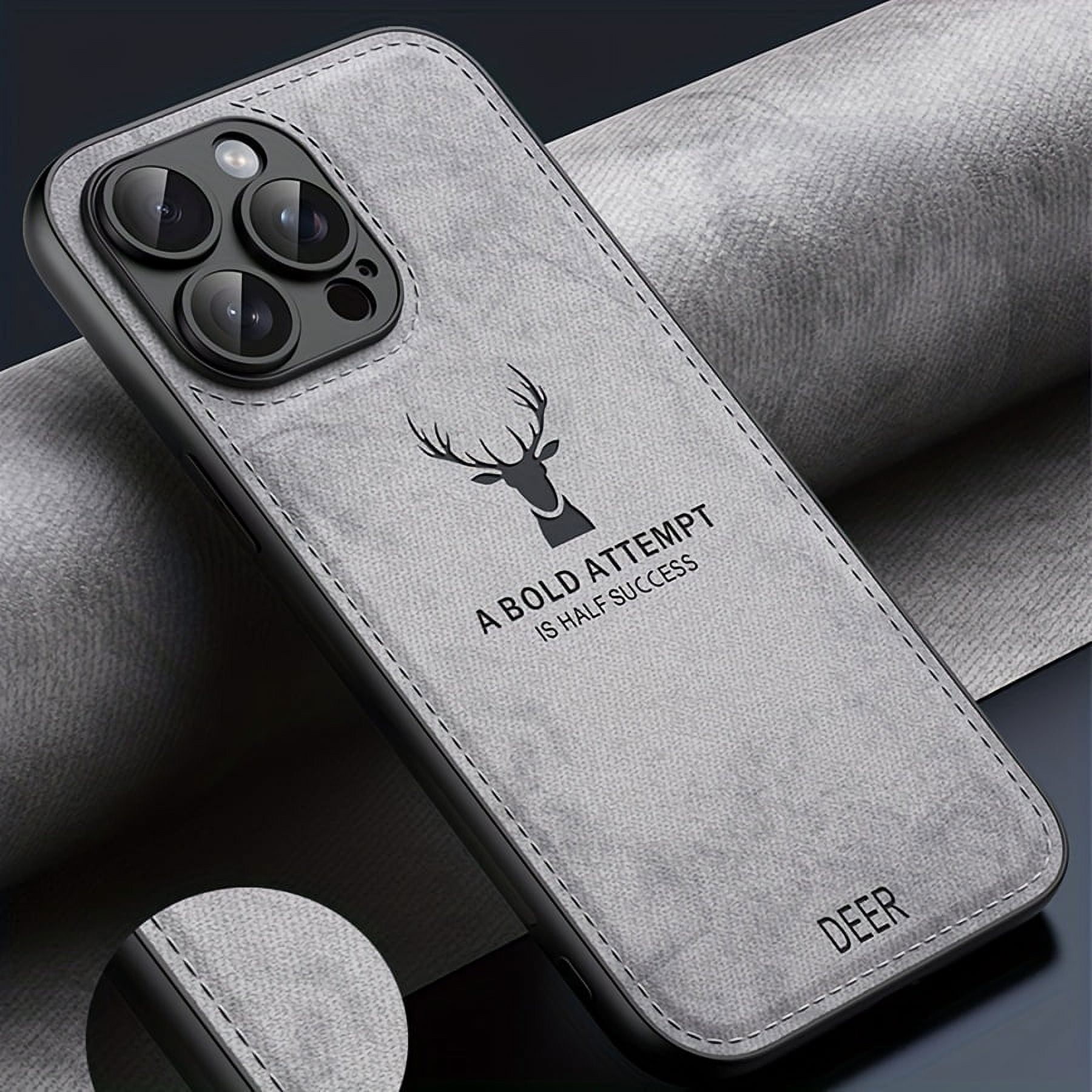 Premium Faux Leather Deer Head Pattern Phone Case Durable