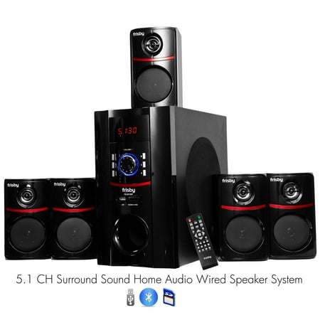 Frisby FS-5010BT 5.1 Surround Sound Home Theater Speakers System with Bluetooth USB/SD & Remote