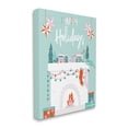 thumbnail image 3 of Happy Holidays Festive Mantle Stockings Holiday Graphic Art Gallery Wrapped Canvas Print Wall Art, 3 of 7