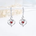 thumbnail image 3 of Coachuhhar Heart Leverback Earrings 925 Sterling Silver Infinity Birthstone Dangle Drop Earrings Love Heart Jewelry Birthday Gift for Women, 3 of 8