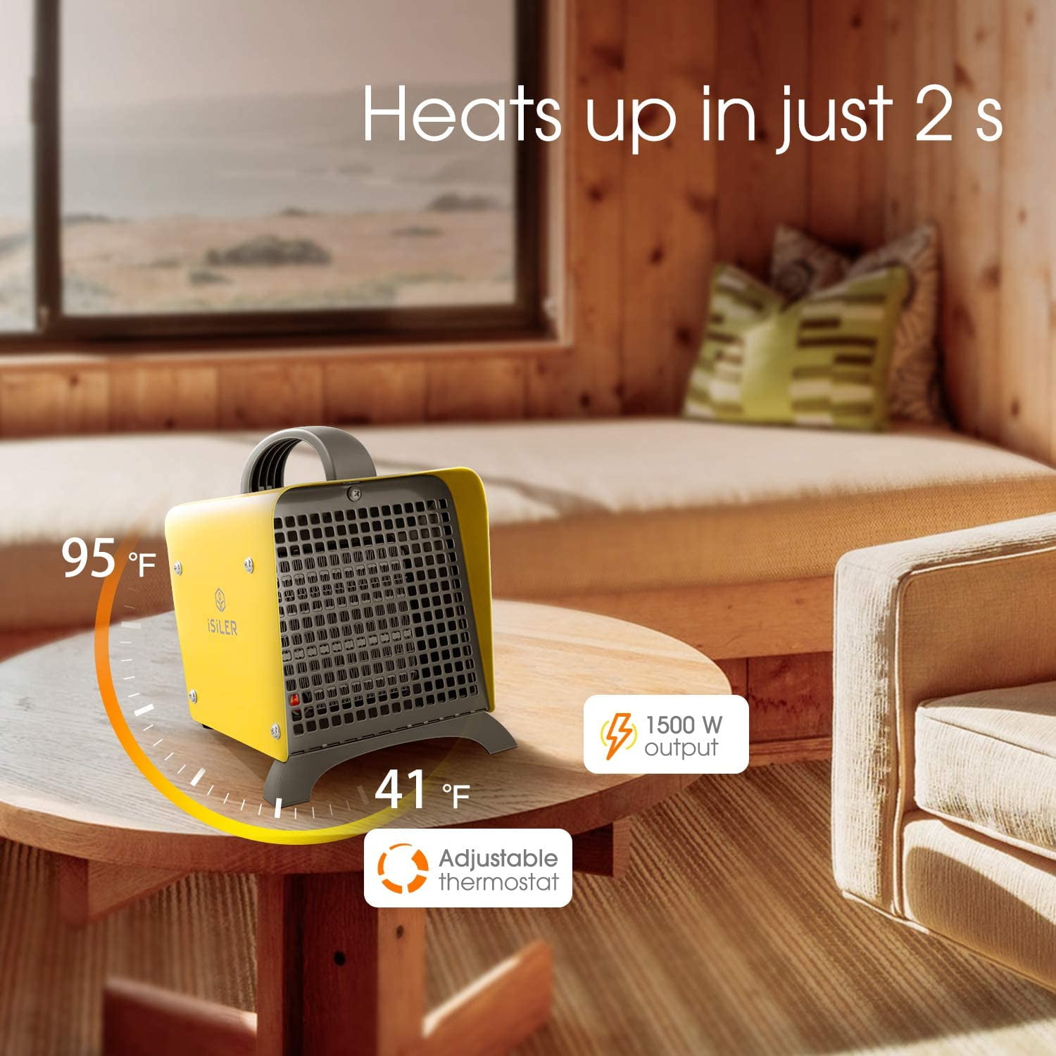 Space Heater, iSiLER 1500W Portable Indoor Heater, Ceramic Space Heater  with Adjustable Thermostat u0026 Overheat Protection, Hot Cool Fan Electric  Heater for Home Office Garage with ETL Certified - Walmart.com