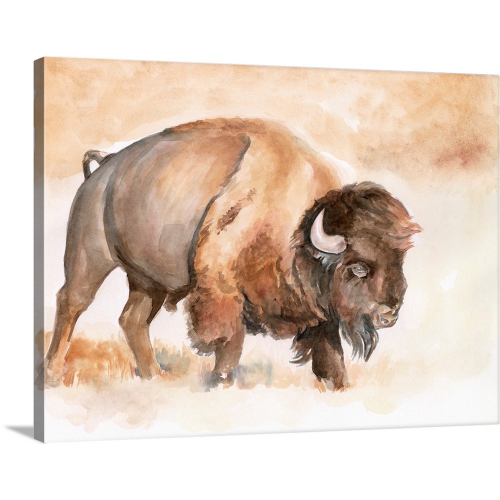 Buffalo Roam II | Canvas Wall Art, Cabin/Lodge Home Decor | 24x18 ...